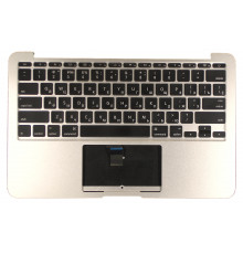 Клавиатура для ноутбука MacBook A1370 2011+ черная с подсветкой плоский ENTER топ-панель