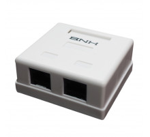 Розетка компьютерная BNH, 2x RJ45, кат. 6, неэкр., внешняя, цвет: белый, (B400.2-6-OB)