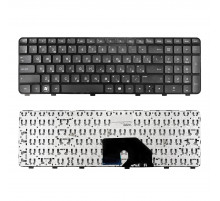 Клавиатура для ноутбука HP Pavilion HP DV6-6000, DV6-6100 Series. Плоский Enter. Черная, с черной рамкой. PN: V122630BS1.