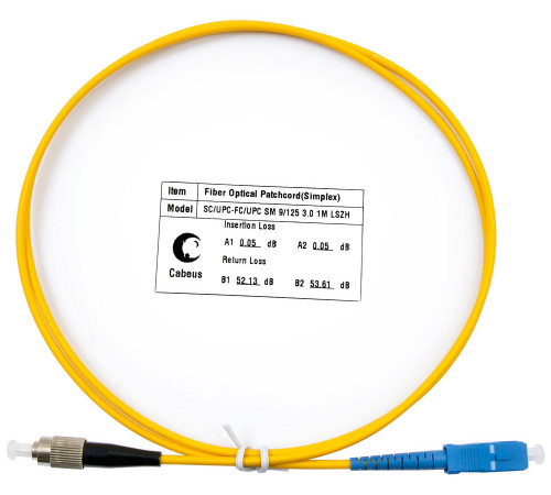 Cabeus FOP(s)-9-SC-FC-1m Шнур оптический simplex SC-FC 9/125 sm 1м LSZH