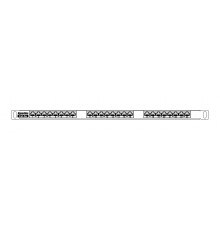 Патч-панель высокой плотности 19'; 0.5U, 24 порта RJ-45, категория 5E, Dual IDC Hyperline