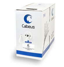 Cabeus UTP-4P-Cat.5e-SOLID-LSZH-WH Кабель витая пара UTP (U/UTP), кат 5e, 4 пары (24 AWG), одножильный, белый, LSZH (305м)