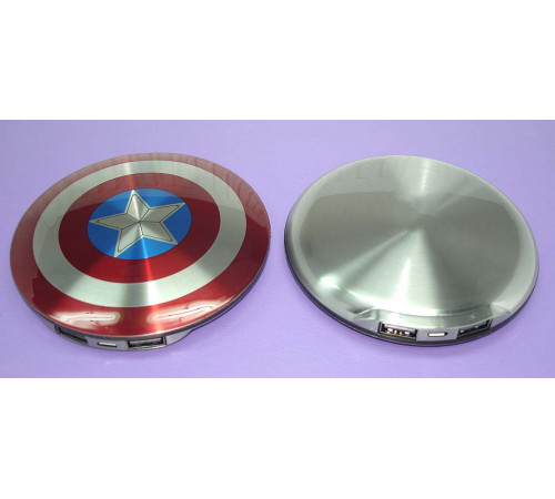 Универсальный внешний аккумулятор Power bank Captain America's shield 6800mAh 5V 2A