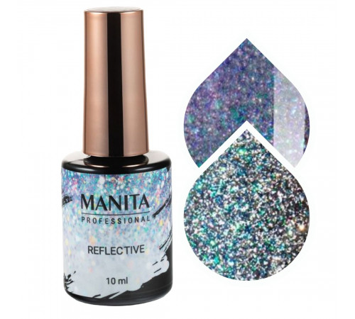 Manita Professional Гель-лак для ногтей светоотражающий с хлопьями юки / Multichrome Reflective №04, 10 мл