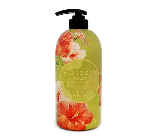 Jigott Парфюмированный гель для душа с экстрактом гибискуса / Hibiscus Perfume Body Wash, 750 мл