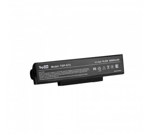 Аккумулятор для ноутбука Asus K72, N71, X72, K73, F2, F3, A9 Series. 10.8V 6600mAh 71Wh, усиленный. PN: A32-K72, A33-K72.