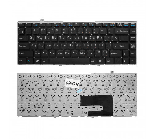 Клавиатура для ноутбука Sony Vaio VGN-FW, VGNFW Series. Плоский Enter. Черная без рамки. PN: 148084172.