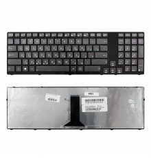 Клавиатура для ноутбука Asus K95, K93, A95, X93 Series. Плоский Enter. Черная, с черной рамкой. PN: V126202AK2.