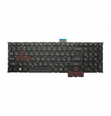 Клавиатура для ноутбука Acer Predator 17, 15, G9-591, 591R, G9-592, 593, G9-791, 792, G9-592 черная, без рамки, с подсветкой