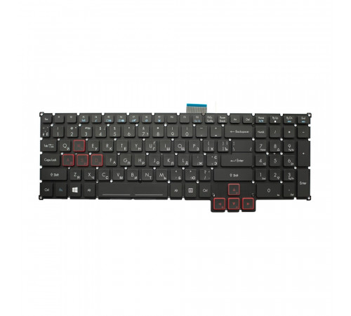 Клавиатура для ноутбука Acer Predator 17, 15, G9-591, 591R, G9-592, 593, G9-791, 792, G9-592 черная, без рамки, с подсветкой