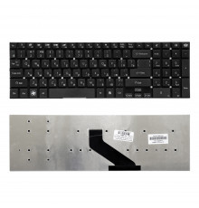 Клавиатура для ноутбука Packard Bell EasyNote TS11, TS13, TS44, LS11, LS13, LS44 Series. Г-образный Enter. Черная, без рамки. PN: MP-10K33SU-698.