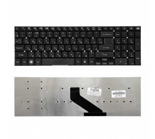 Клавиатура для ноутбука Packard Bell EasyNote TS11, TS13, TS44, LS11, LS13, LS44 Series. Г-образный Enter. Черная, без рамки. PN: MP-10K33SU-698.