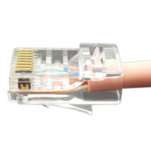 PLEZ-8P8C-U-C6-100 Разъем легкой оконцовки RJ-45 (8P8C) под витую пару, категория 6 (50 µ"/ 50 микродюймов), универсальный (для одножильного и многожи