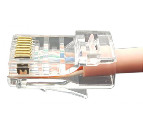 PLEZ-8P8C-U-C6-100 Разъем легкой оконцовки RJ-45 (8P8C) под витую пару, категория 6 (50 µ"/ 50 микродюймов), универсальный (для одножильного и многожи