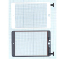 Сенсорное стекло (тачскрин) Ipad mini 3 (retina) no IC (A1599, A1600) белое