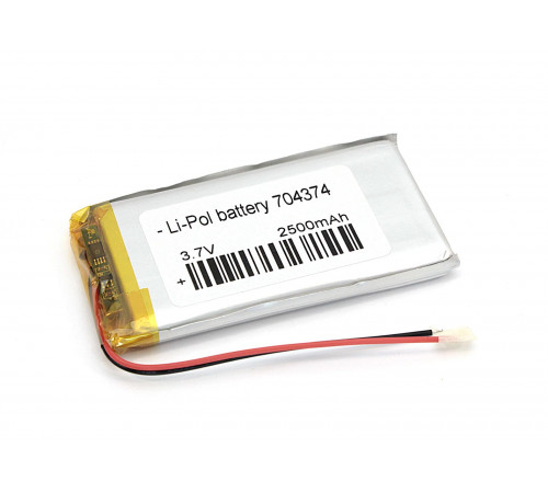 Аккумулятор Li-Pol (батарея) 7*43*74мм 2pin 3.7V/2500mAh