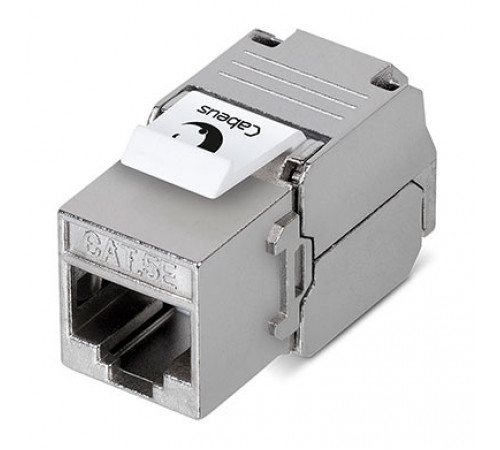 Cabeus KJ-RJ45-Cat.5e-SH-180-Toolless Вставка Keystone Jack RJ-45(8P8C), 180 градусов, категория 5e, экранированная, без инструмента Toolless, белая