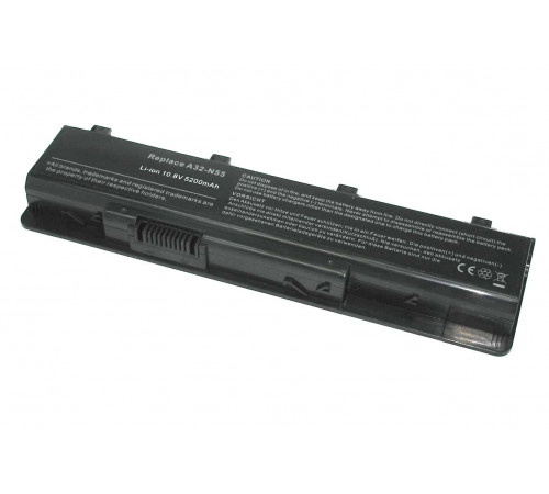 Аккумуляторная батарея для ноутбука Asus N45 10.8V-11.1V 5200mAh A32-N55 OEM черная