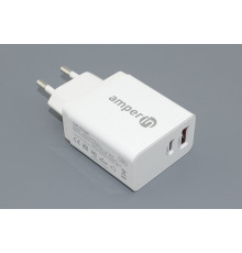 Блок питания (сетевой адаптер) Amperin USB-A, USB-C (YDS-TC045-011PK) 45W, white