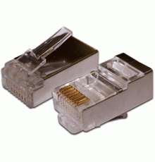 Коннектор RJ-45 8P8C FTP Кат. 5e TWT, экранированный, универсальный, 100 шт. в упак. TWT-PL45/S-8P8C