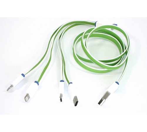 Кабель для зарядки USB (4-в-1)  (2 X Apple Lightning 8Pin, USB Type-C, USB-Micro) 1m