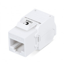 Cabeus KJ-RJ45-Cat.6A-180-Toolless Вставка Keystone Jack RJ-45(8P8C), 180 градусов, категория 6A, без инструмента Toolless, белая