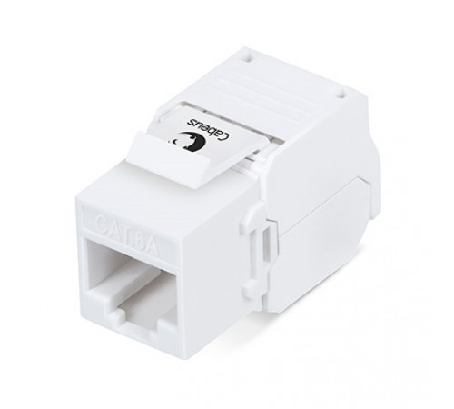 Cabeus KJ-RJ45-Cat.6A-180-Toolless Вставка Keystone Jack RJ-45(8P8C), 180 градусов, категория 6A, без инструмента Toolless, белая