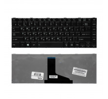 Клавиатура для ноутбука Toshiba Satellite L800, L830, L805, C800, M800, M805 Series. Плоский Enter. Черная, без рамки. PN: 9Z.N7SSQ.001.