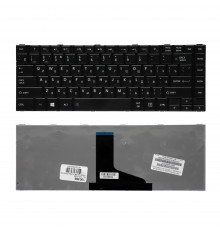 Клавиатура для ноутбука Toshiba Satellite L800, L830, L805, C800, M800, M805 Series. Плоский Enter. Черная, без рамки. PN: 9Z.N7SSQ.001.