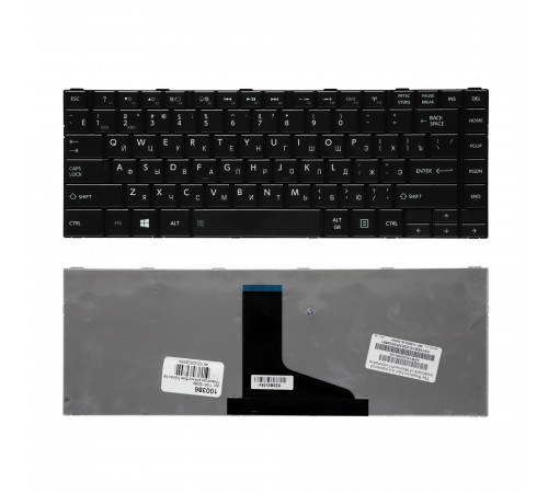 Клавиатура для ноутбука Toshiba Satellite L800, L830, L805, C800, M800, M805 Series. Плоский Enter. Черная, без рамки. PN: 9Z.N7SSQ.001.