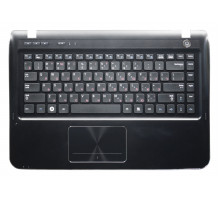 Клавиатура для ноутбука Samsung SF410 черная, верхняя панель в сборе