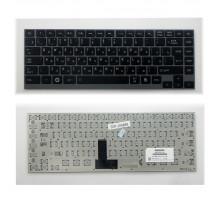 Клавиатура для ноутбука Toshiba Portege M800, U800, U900 Series. Г-образный Enter. Черная, с серебристой рамкой. PN: NSK-TX3GC 0R.