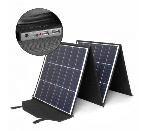 Солнечная батарея TOP-SOLAR-200 200W 18V DC, Type-C PD 60W, 2 USB, влагозащищенная, складная на 4 секции