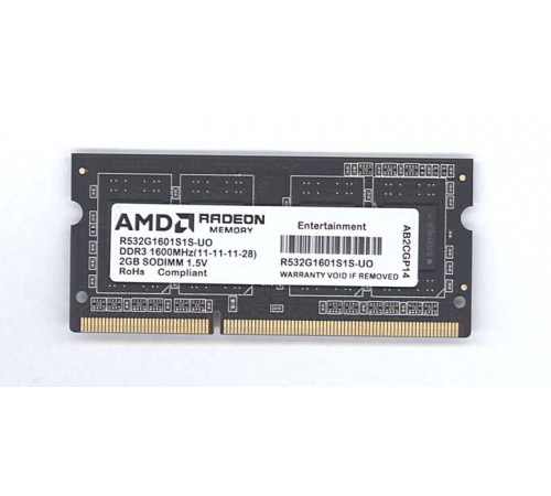 Модуль памяти AMD DDR3- 2Гб, 1600 SO-DIMM