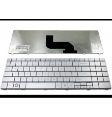 Клавиатура для ноутбука Packard Bell DT85, LJ61, LJ63, LJ65, LJ67, LJ71 / Gateway NV52 NV53 NV54 NV56 NV58 серебряная, английская