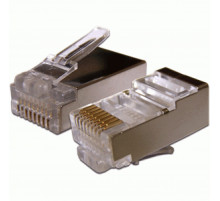 Коннектор RJ45 STP 8P8C, универсальный, со вставкой, cat.6, 100 шт. TWT-PL45/S-8P8C-6V