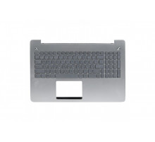 Клавиатура для ноутбука Asus N550, G550JK, N550JA, N550JK, N550JV, N550LF серебряная, с подсветкой, верхняя панель в сборе