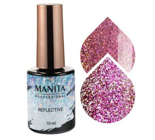 Manita Professional Гель-лак для ногтей светоотражающий с хлопьями юки / Multichrome Reflective №01, 10 мл