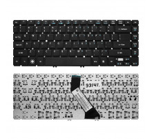 Клавиатура для ноутбука Acer Aspire V5-431, V5-471, M3-481 Series. Г-образный Enter. Черная, без рамки. US PN: NSK-R24SW 0R.
