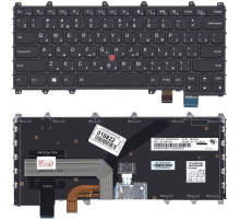 Клавиатура для ноутбука Lenovo ThinkPad Yoga 260, Yoga 370 черная, с джойстиком, с подсветкой