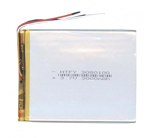 Аккумулятор Li-Pol (батарея) 3*80*100мм 3pin 3.7V/3000mAh