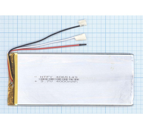 Аккумулятор Li-Pol (батарея) 4*65*143мм 3pin 3.7V/4000mAh