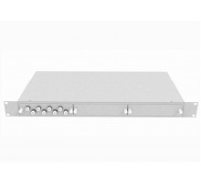 Кросс оптический стоечный 19", 8 FC/UPC адаптеров, многомодовый, 1U, серый, укомплектованный, TopLAN
