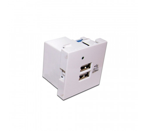 Модуль USB-зарядки, 2 порта, 45x45, белый  LAN-EZ45x45-2U/R2-WH