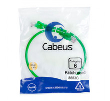 Cabeus PC-UTP-RJ45-Cat.6-0.5m-GN Патч-корд U/UTP, категория 6, 2xRJ45/8p8c, неэкранированный, зеленый, PVC, 0.5м