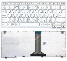 Клавиатура для ноутбука Lenovo IdeaPad S205 белая с рамкой