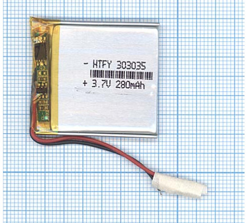 Аккумулятор Li-Pol (батарея) 3*30*35мм 2pin 3.7V/280mAh