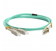 Шнур оптический LC-SC, duplex, 50/125, OM3, LSZH, 2m,  LAN-2LC-2SC/OM3-2.0