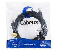 Cabeus PC-UTP-RJ45-Cat.6-5m-BK Патч-корд U/UTP, категория 6, 2xRJ45/8p8c, неэкранированный, черный, PVC, 5м