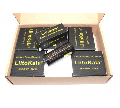 Аккумулятор типа 26650 Li-Ion LiitoKala Lii-50A 5000mAh, 3.7V, упаковка 10 штук